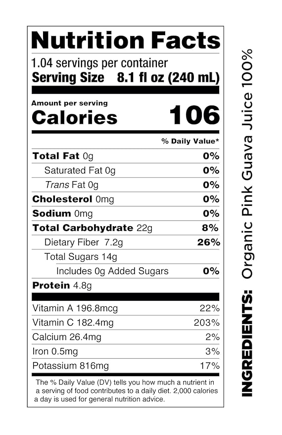 Pomona Organic Juices Pure Pink Guava Juice, 8.4 Ounce Bottle (Pack of 12), Cold Pressed Organic