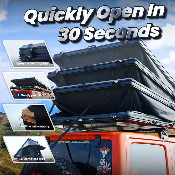 Rooftop Tent Hard Shell Roof Top Tent Hardshell Suitable for Jeep SUV Truck Van,Camping Car Roof