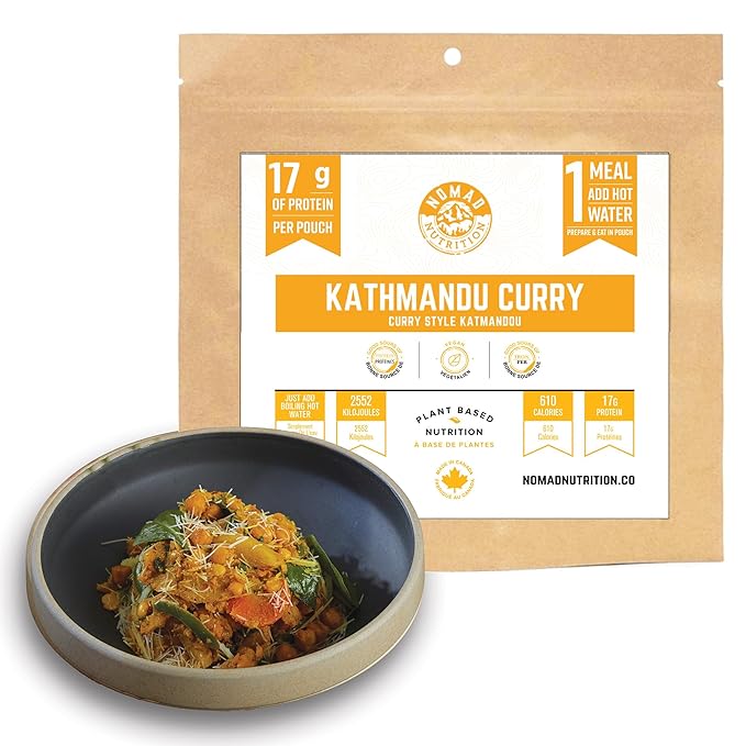 Nomad Nutrition Kathmandu Curry | Instant Freeze Dried Backpacking & Camping Food | Plant-Based