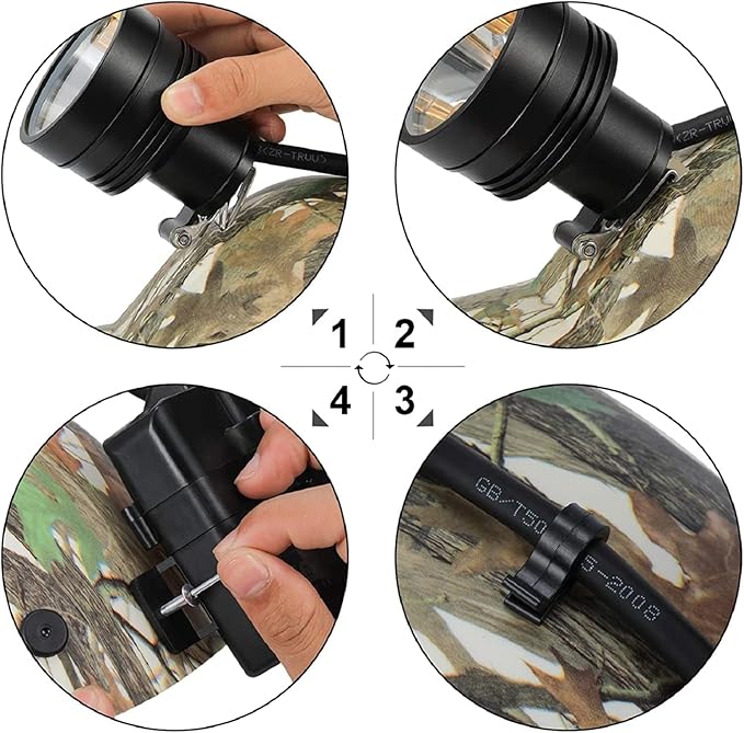 10W LED Coyote Hog Coon Hunting Lights, Rechargeable Hunter Headlamp, Waterproof 60000LUX Super
