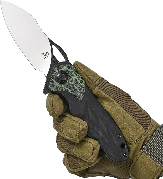 Sitivien ST154 Folding Knife, Sandvik 14C28N Steel Blade with G10 Handle,Chinese Zodiac Series EDC