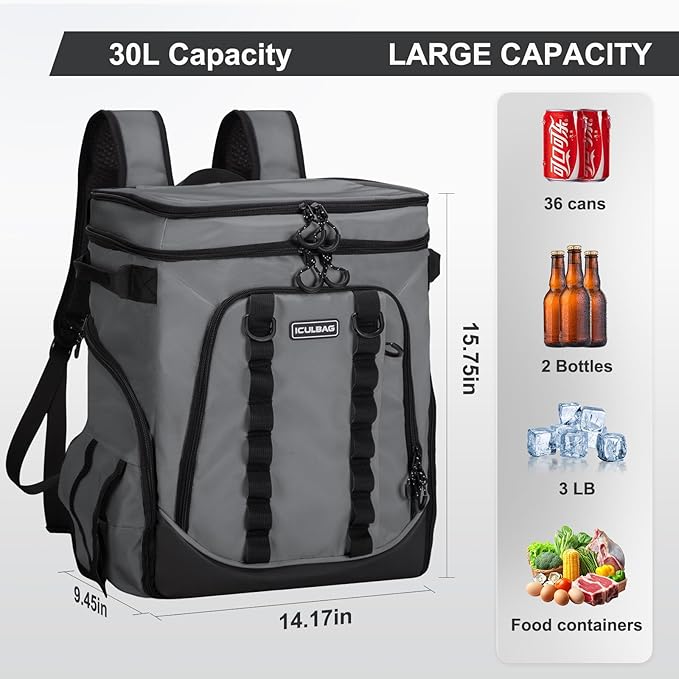 Beach Cooler Backpack for Men 36cans Insulated Backpack Cooler Lunch Bag for Women Camping Hiking