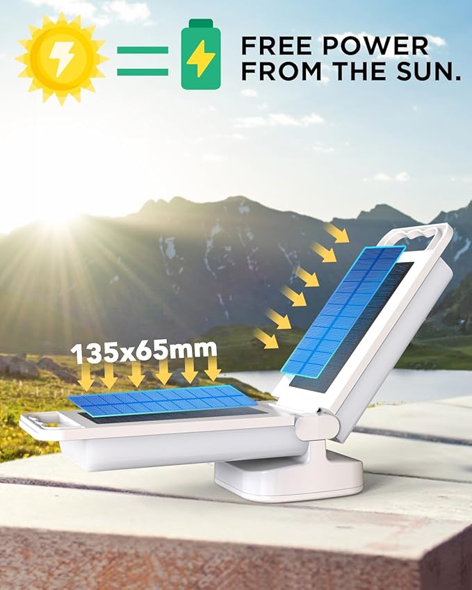 Solar Camping Lantern 6000mAh, USB Rechargeable Camping Light & Power Supply, Dimmable LED Night