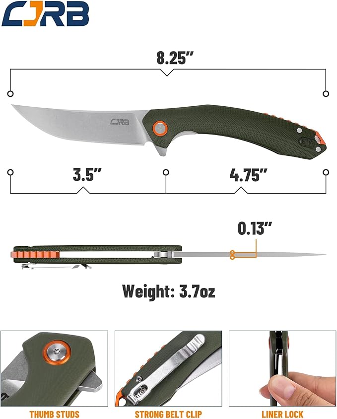 CJRB CUTLERY Folding Knife Gobi (J1906) AR-RPM9 Steel G10 Handle EDC Knife Pocket Knife for Men