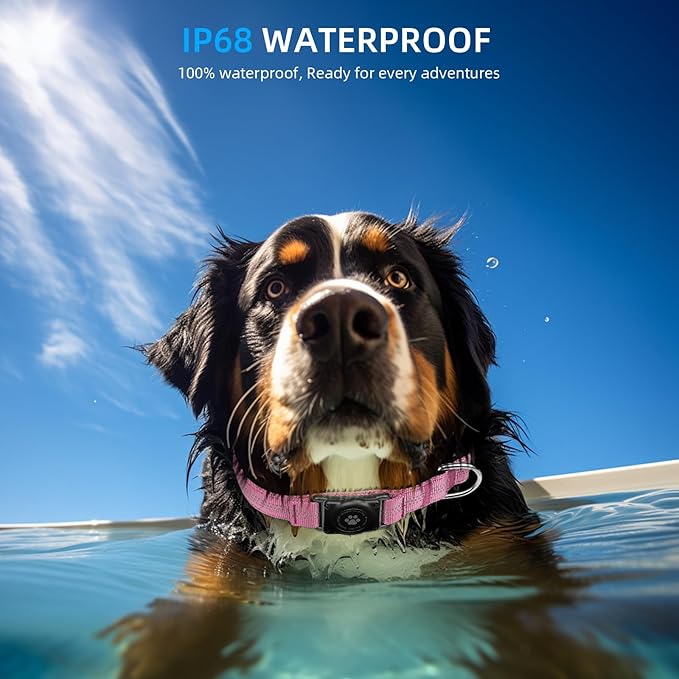 Upgraded AirTag Dog Collar, IP68 Waterproof Air Tag Dog Collar Holder, Reflective, Ultra-Durable