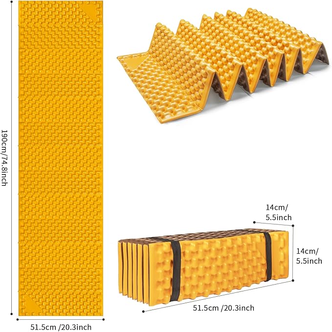 Foam Camping Pads for Hiking, Ultralight Closed Cell Mattress, Waterproof Soft Mat for Adults, Wide