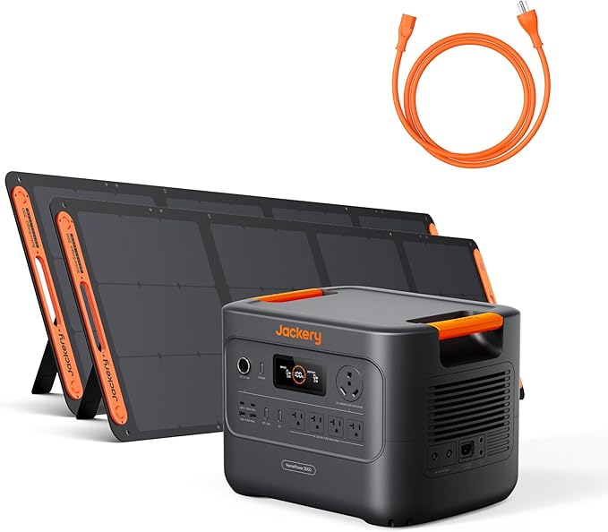 Jackery HomePower 3000 Portable Power Station with 2x 200W Solar Panels, 3600W (Surge 7200W)