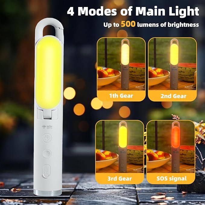 LED Camping Lantern, Rechargeable Emergency Light for Power Outages, Portable Outdoor Flashlight, 9
