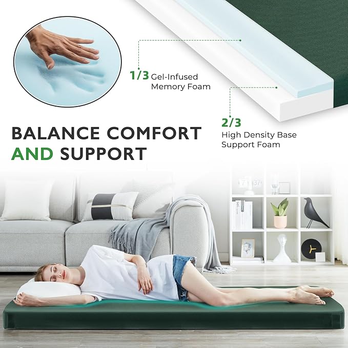 Sleeping Pad for Adults, Comfortable Thick Floor Sleeping Mats for Car Truck Tent with Removable