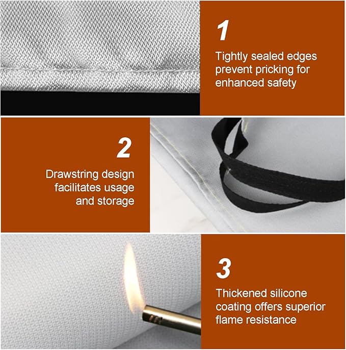 20ft x 30ft Car Fire Blanket for Electric & Gas Vehicles, 1100°C Reusable Emergency Fire