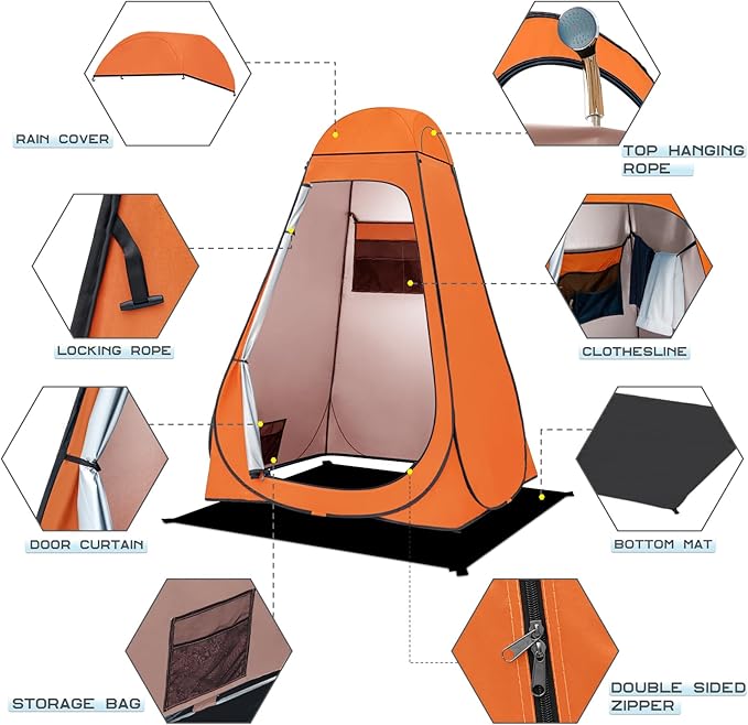 BRIAN & DANY Pop Up Shower Tent, Portable Privacy Camping Changing Tent, Camp Toilet Bathroom Pod