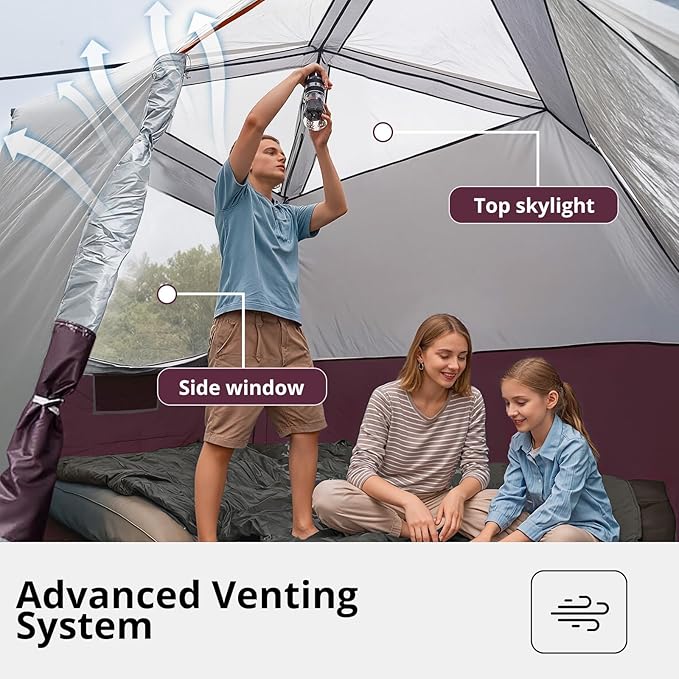 Camping Tents 4/6 Person Pop Up Instant Tent - Setup in 60s for Family Camping, Windproof Design