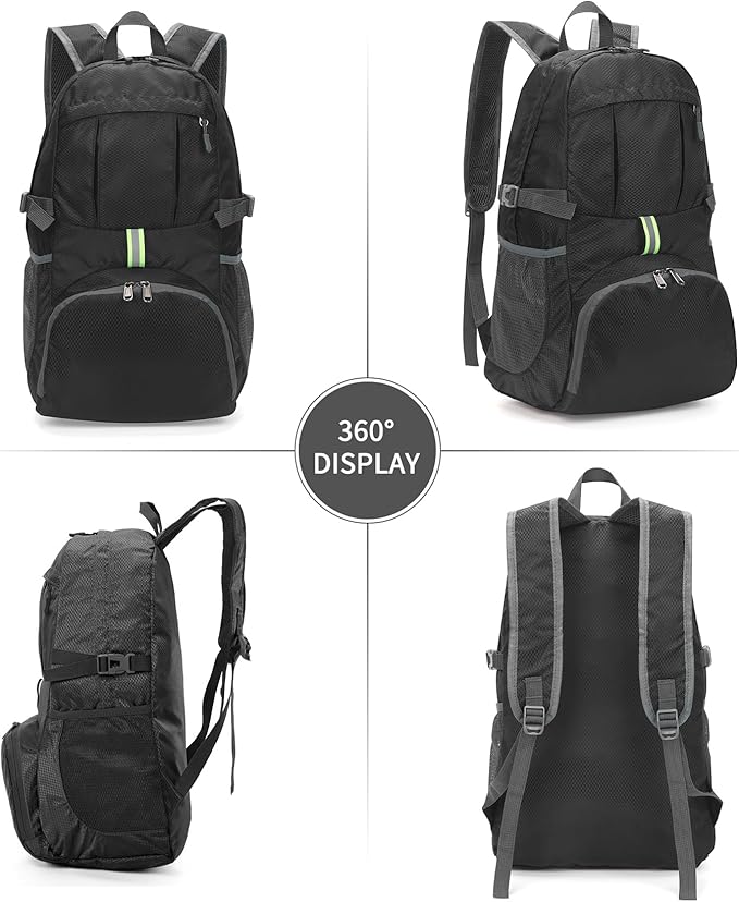 Yaopeing Lightweight Backpack,25L Foldable Hiking Packable,Water Resistant Travel Outdoor Shoulder