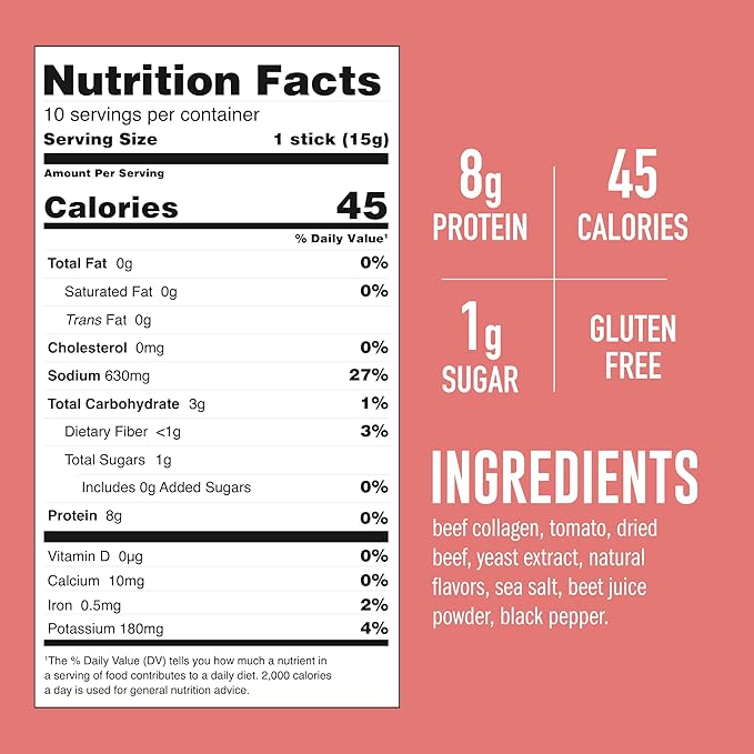 LonoLife Tomato Beef Bone Broth Powder Mix | Grass-Fed, 10g Protein | Collagen-Rich, Keto & Paleo