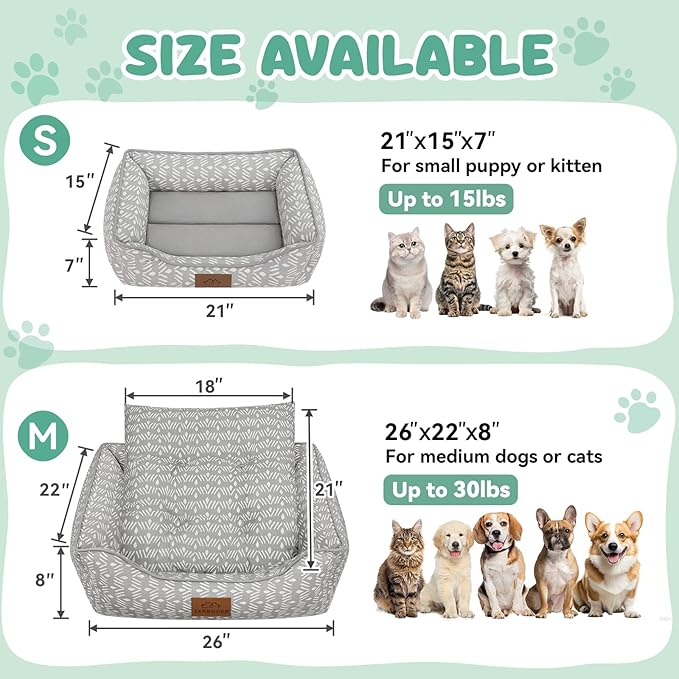 Rectangle Cat Dog Bed for Large Medium Small Pets Indoor Outdoor Machine Washable Sleeping Sofa