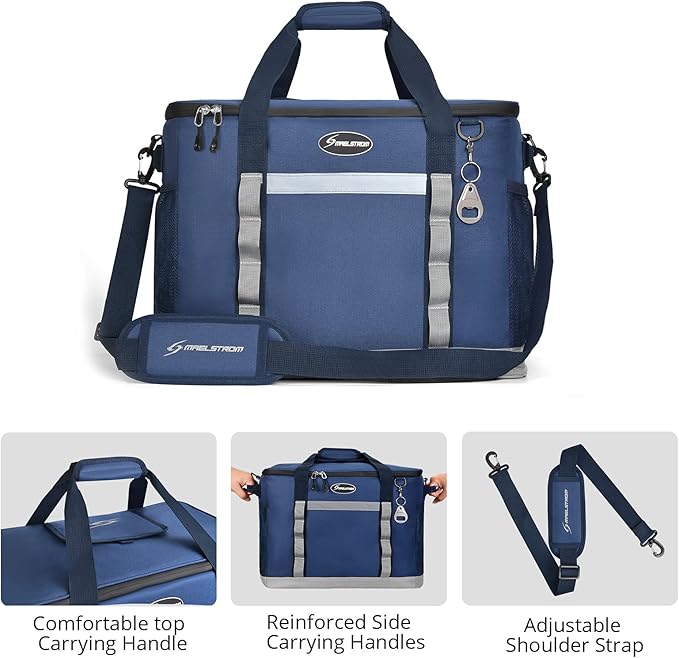 Maelstrom Collapsible Soft Cooler Bag, 24/30/60/75 Cans Beach Cooler, Ice Chest, Leakproof &