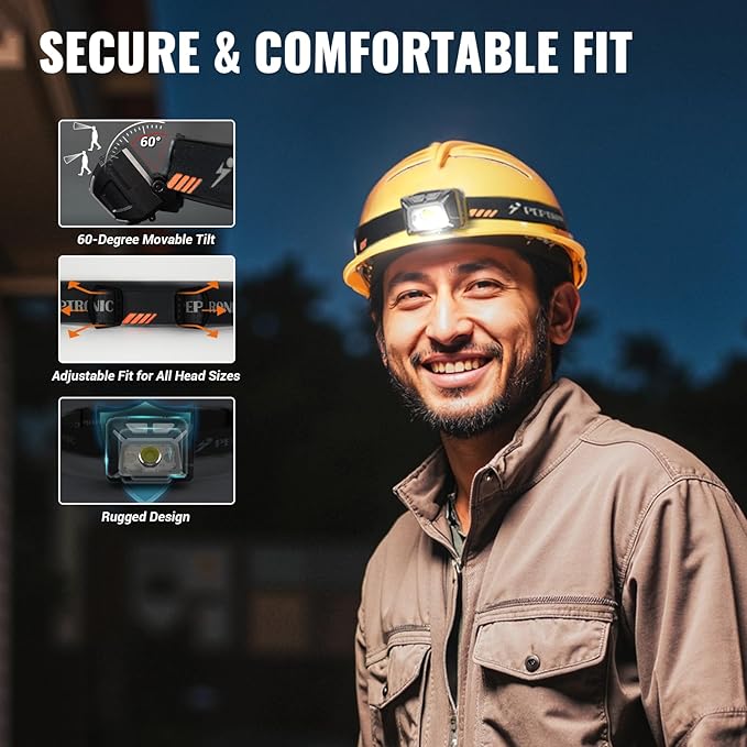 Camping Headlamp 2 Pack LED Battery Powered Dimming Head Lamps with Adjustable Headband IPX4