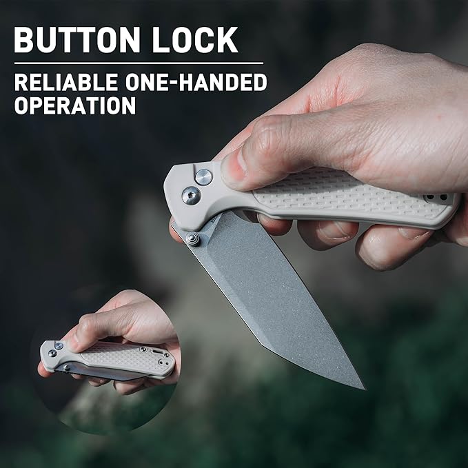 CJRB Pyrite-Light Pocket Knife for Men, 3.34'' S90V Steel Blade EDC Knife with Pocket Clip for