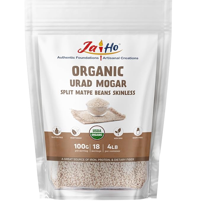 Jai Ho Certified Organic Kabuli Chana Garbanzo Beans 4 lb | Chickpeas Lentils | Indian Kabuli Chole