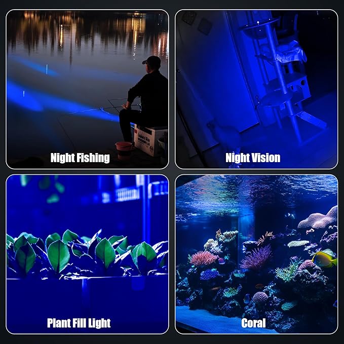 ULTRAFIRE Blue Light Flashlight,450-460nm High-Purity Single Mode Blue LED, Portable Compact for
