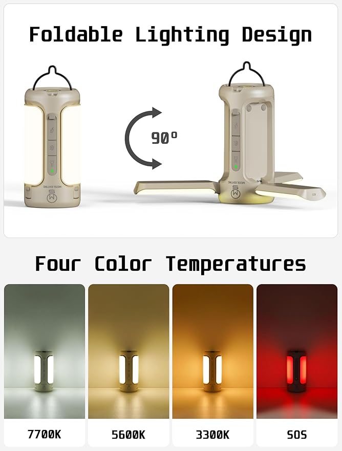 Folding Camping Lantern Rechargeable, 10000mAh Foldable LED Light for Tent Outdoor, IP54