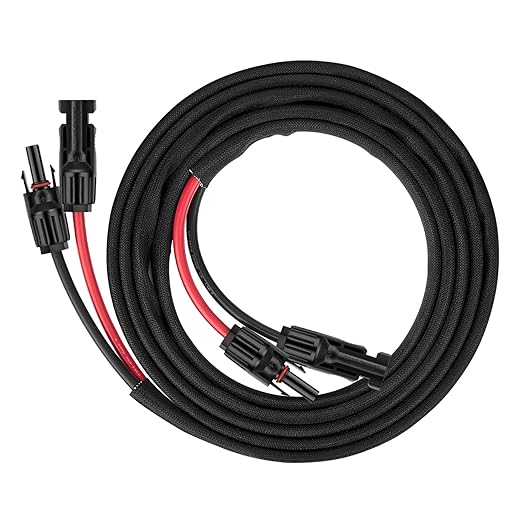 10FT 10AWG Solar Panel Extension Cable with Female and Male Connectors, Solar Cable for Solar