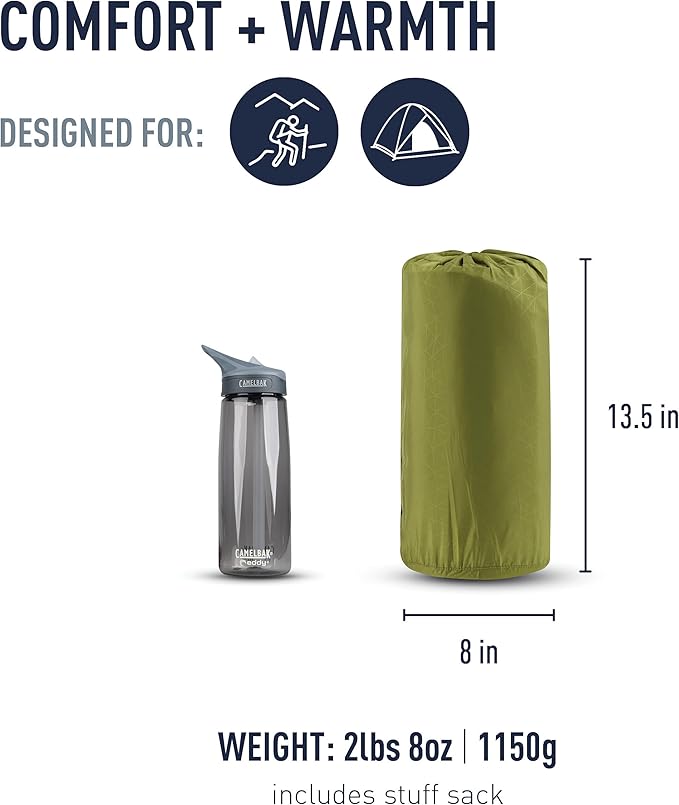 Sea to Summit Camp Self-Inflating Foam Sleeping Mat for Camping and Backpacking, Rectangular