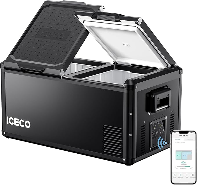 ICECO VL90 ProD Portable Refrigerator, Multi-directional Lid, Dual USB & DC 12/24V, AC 110-240V