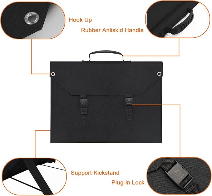 EnginStar 100W Foldable Solar Panel Charger with 18V DC Outlet for Portable Power Stations