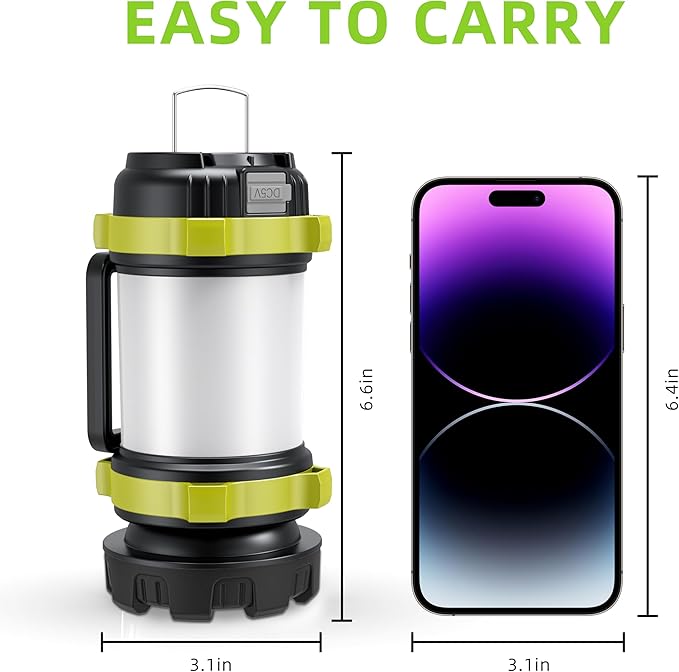 Alpswolf Camping Lantern Rechargeable, 4000mAh Camping Flashlight 6 Modes LED Lantern Portable