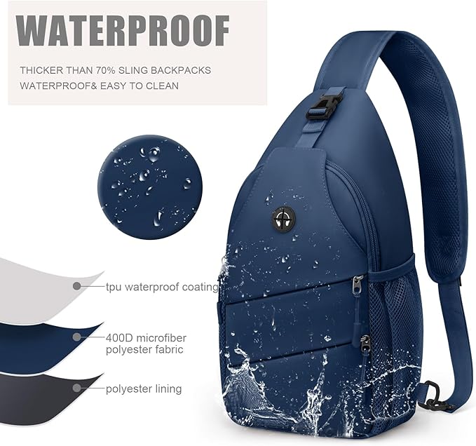 Crossbody Bags for Women Men Trendy Sling Bag Bakpack Casual Chest Bag with Convertible Shoulder