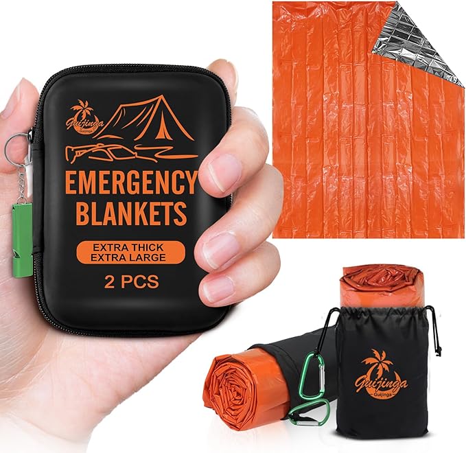 Emergency Blankets for Survival, 2-Pack/4-Pack Space Blankets, Gigantic & Extremely Thick Mylar