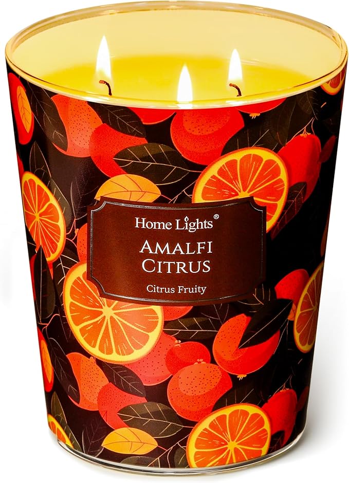 HomeLights 3-Wick Candles for Home Scented - 34oz Soy Wax Blend Candle Long-Lasting Fragrance