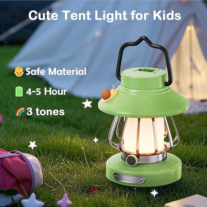 Camping Lantern for Kid Toddler Flashlight with Soft Light & Eye Protection Indoor Outdoor Hanging