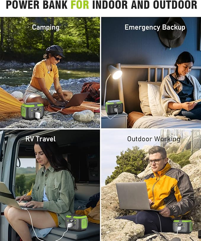 200W Portable Power Station, SinKeu 42000mAh Solar Generator With 110V AC Outlet, DC, USB C, USB