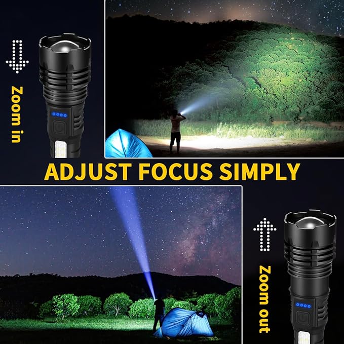 Rechargeable Flashlights High Lumens, 7Mode Flashlights Rechargeable, Super Bright Flashlight
