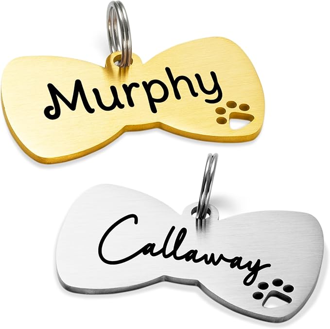 Ultra Joys Dog Tags Personalized for Pets - Hollow Paw Custom Pet ID Tag - Engraved Dog Tag for