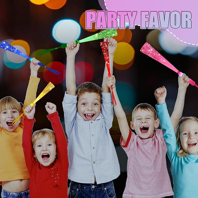 30PCS Fiber Optic Wand Glow Sticks, LED Light Up Wand, Glow in the Dark Party Supplies, Light Up