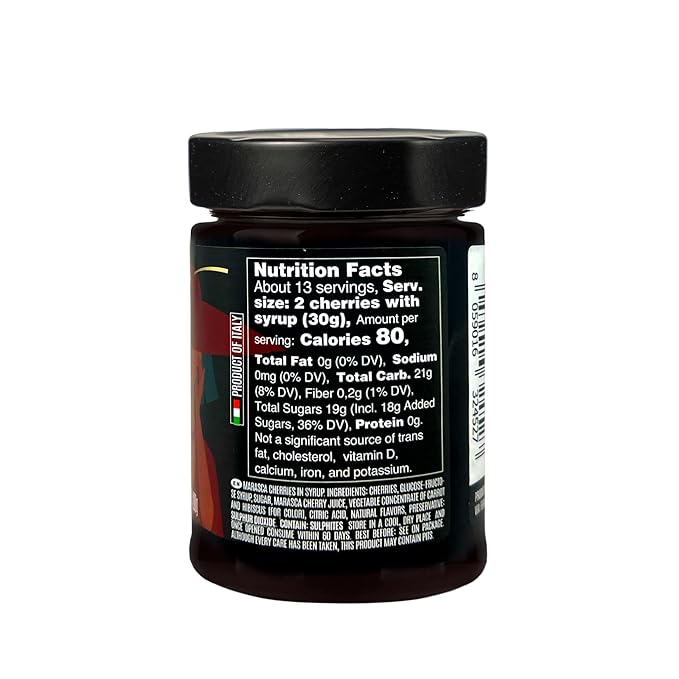 Marasca Cherries in Syrup, 14.10 oz (400 g), Sweet and Sour, Premium Quality, Award Winning