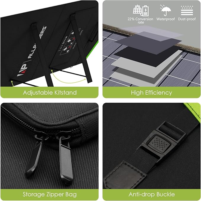 ALLPOWERS SP033 200W Portable Solar Panel Foldable, 23% High Efficiency Solar Charger with MC4
