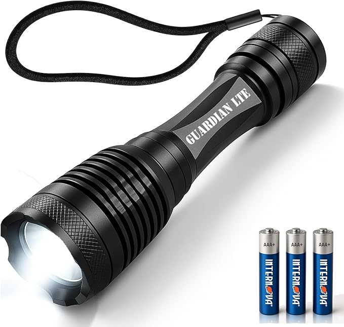 Guardian LTE Tactical Flashlight, 500 Lumens, Zoom?‘Focus, Water?‘Resistant IPX5, 5 Modes