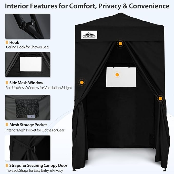 EAGLE PEAK Flex Ultra Compact 4x4 Pop-up Canopy, Sun Shelter, Changing Room, Portable Privacy