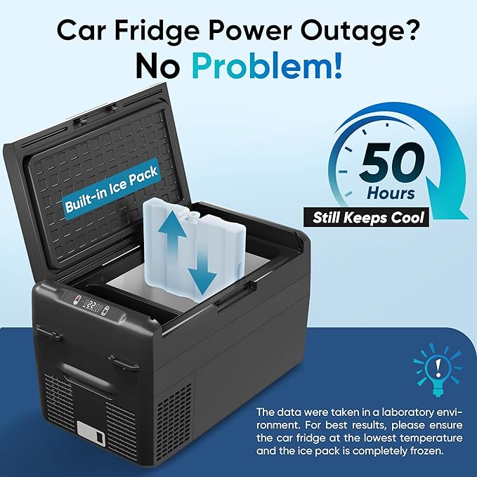 12 Volt Refrigerator - 27QT(25L) Portable Refrigerator 50Hours Still Keep Cool, Electric Cooler APP