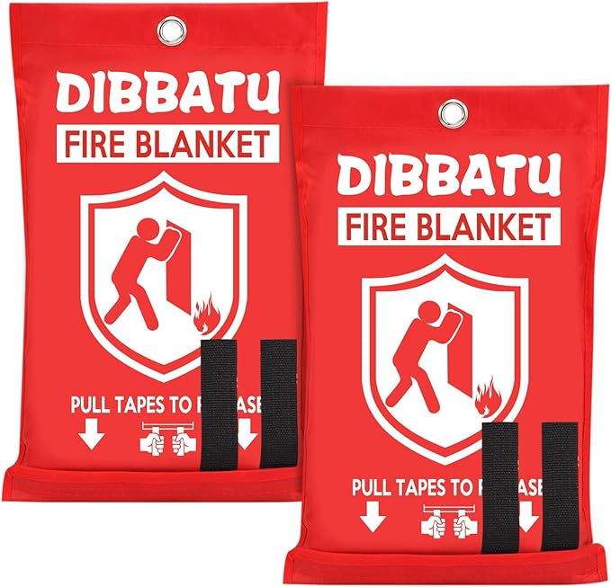 DIBBATU Fire Blanket for Home and Kitchen, Fire Blankets Emergency for Home, Emergency Fire