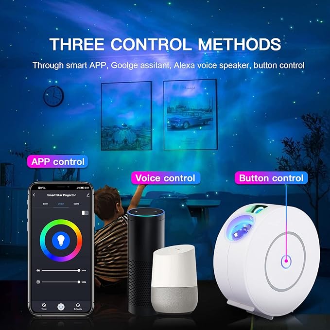 Star Projector, Galaxy Projector for Bedroom, Smart APP & Voice Control Galaxy lamp, Compatible