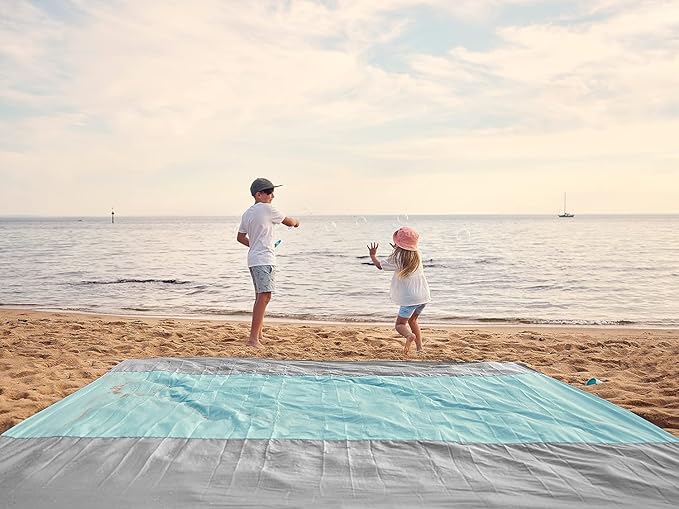WEKAPO Beach Blanket Sandproof Waterproof, Extra Large Beach Mat, Oversized & Compact Sand Free Mat