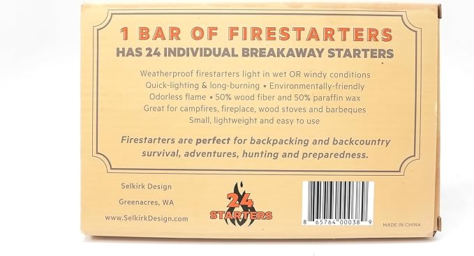 Fire Starters ??24-Pack | Non-Toxic, Odorless & Weatherproof Fire Starters for Camping, Fireplace