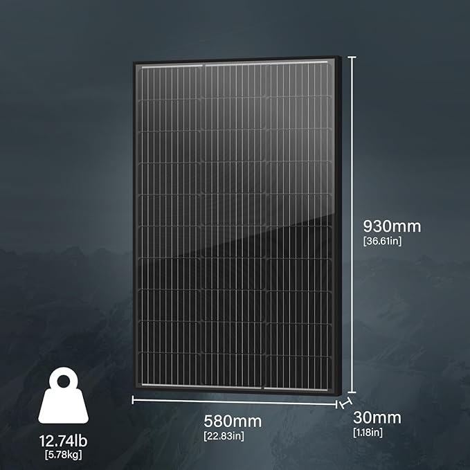 Newpowa 100 Watts Monocrystalline 100W 12V Solar Panel High Efficiency Mono Module RV Marine Boat
