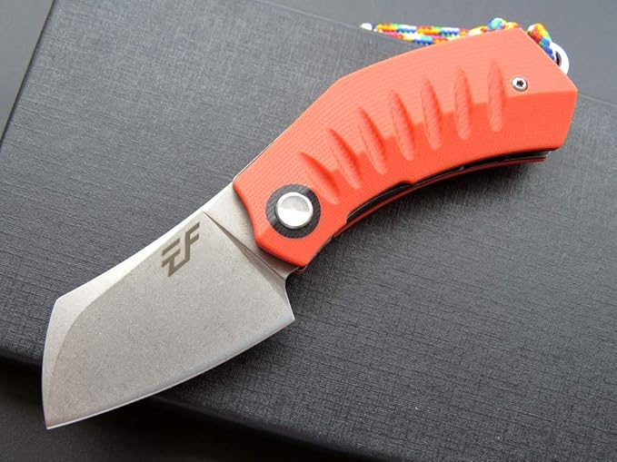 Eafengrow EF85 Folding Knife with Clip Stone Wash D2 Steel Blade G10 Handle Pocket Knife Ball