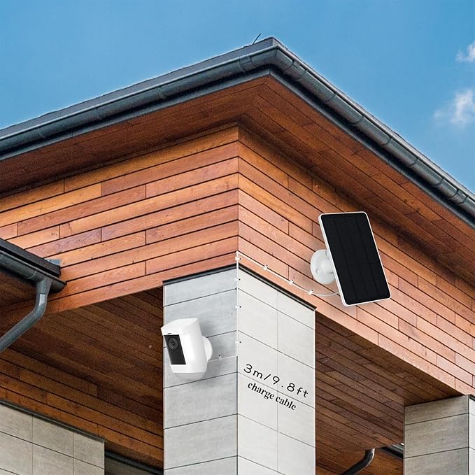 3-Pack 5W Solar Panels for Security Cameras with 360° Adjustable Mounting - IP65 Waterproof - 9.8